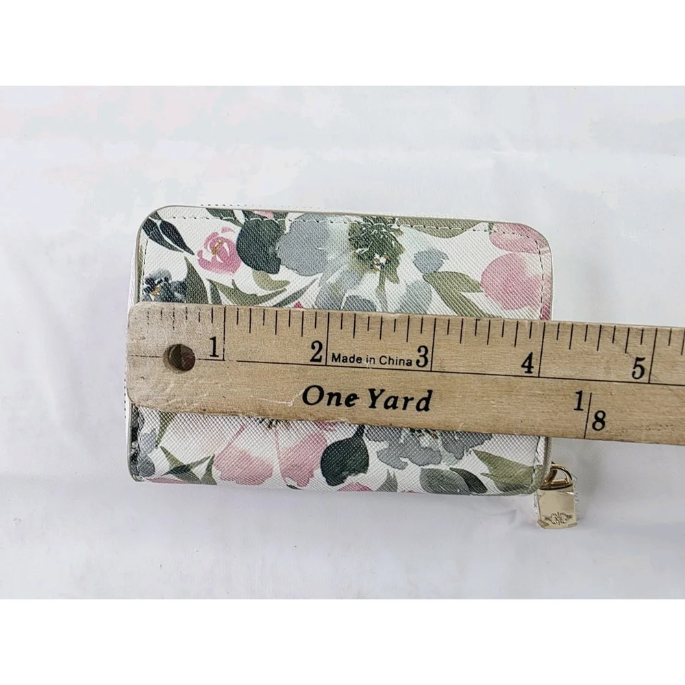 Nanette Lepore Sofie Wallet Organizer Floral Spring Magnolias Pink Green